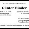 Binder Guenter 1941-1997 Todesanzeige